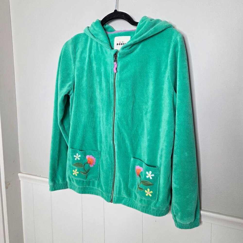MINI BODEN Green Terry Zip Jacket